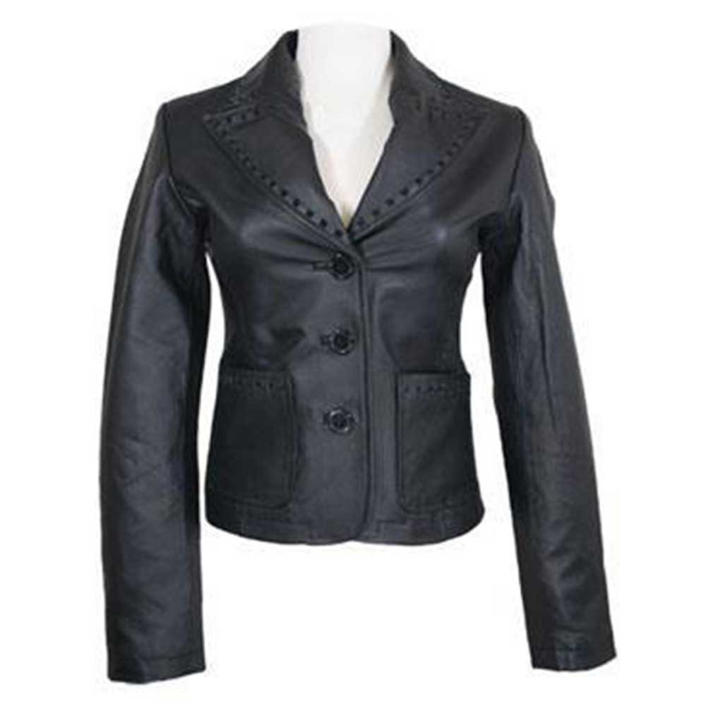 1 Women Leather Jacket - Image 1